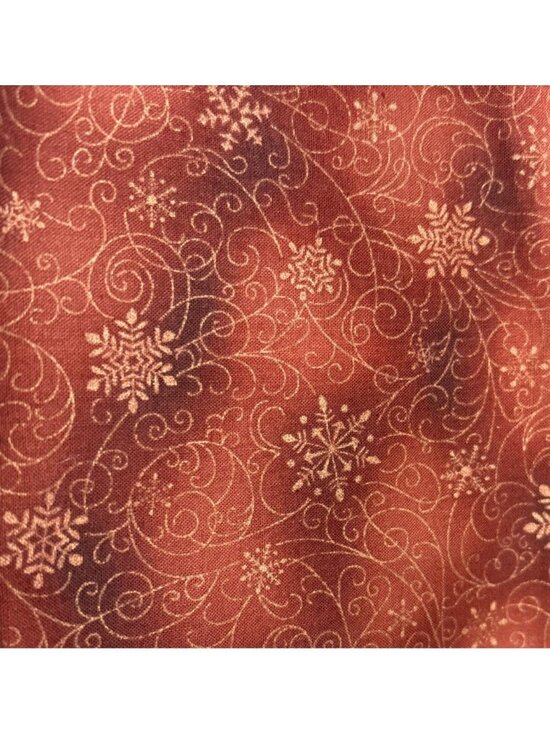 unbranded Other - Copper Snowflake Cotton Fabric 13x18" Intricate Winter Swirl Pattern USA Made